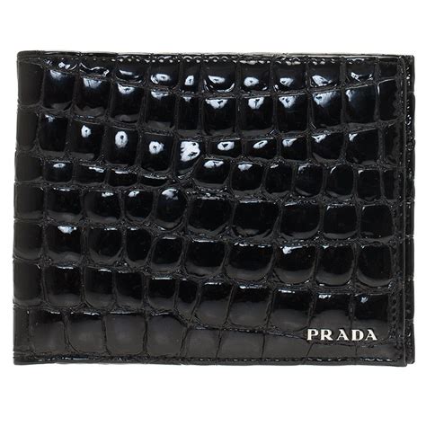 alligator wallet prada|Black Crocodile Leather Wallet .